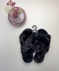 Alternative view of Pantoufle ouverte Croisé – Black  –