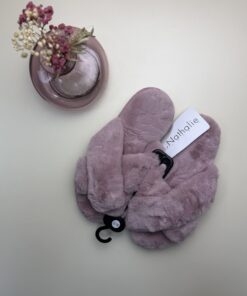 Pantoufle ouverte Croisé – Rose –