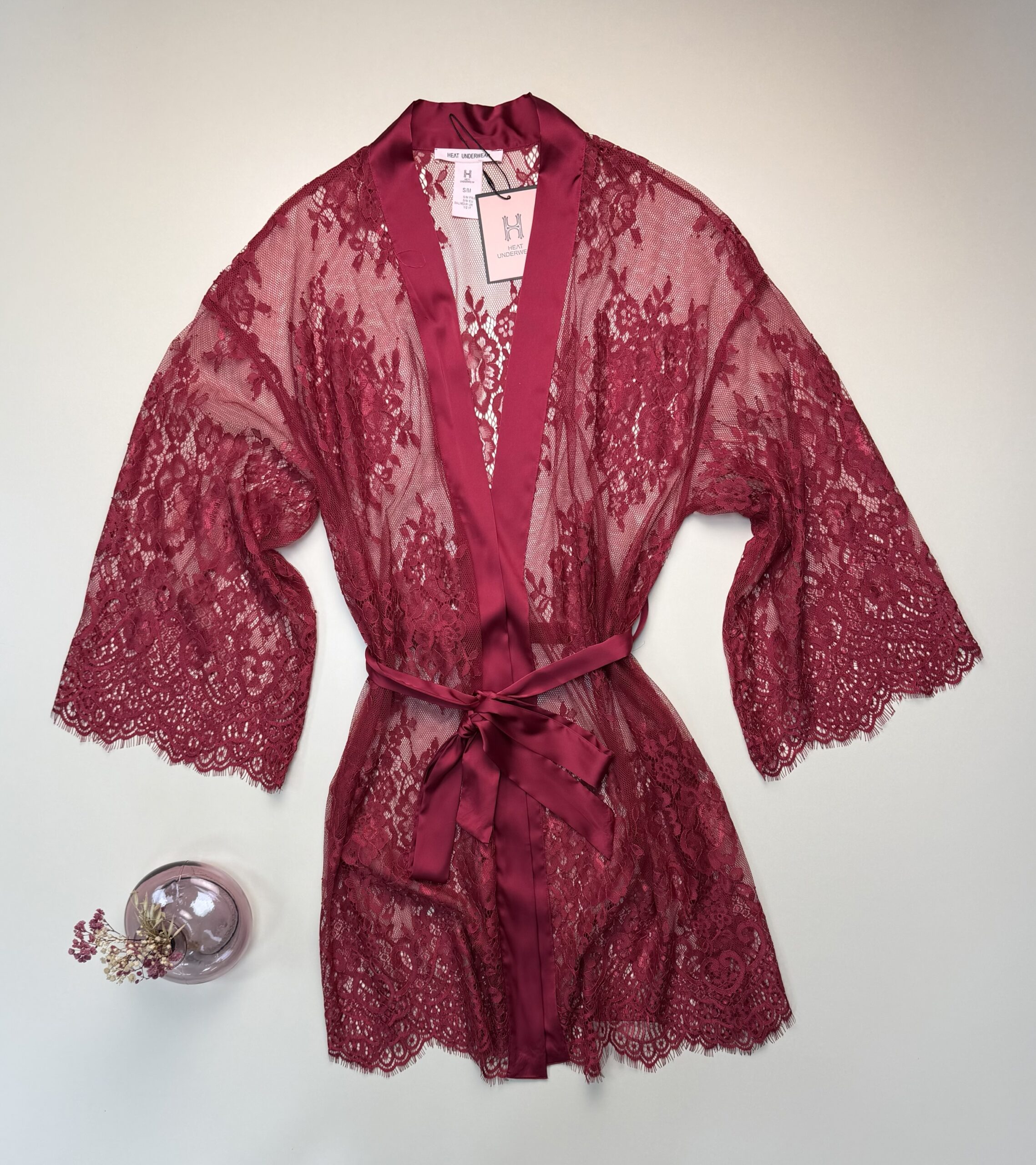 Peignoir en dentelle H " Bordeaux " – Image 3