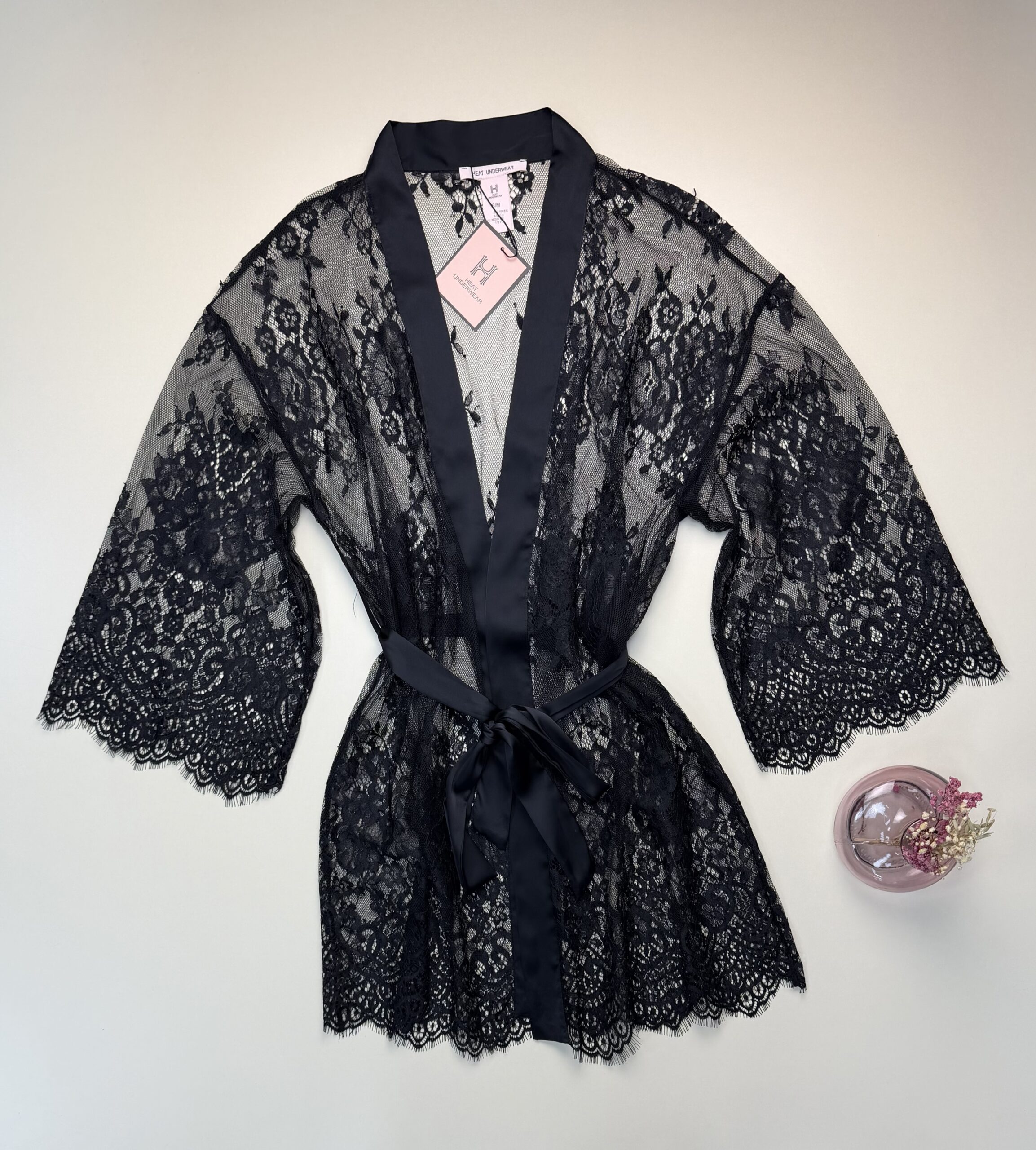 Peignoir en dentelle H " Noir " – Image 4