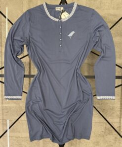 Alternative view of Chemise de nuit boutonné " Bleu "