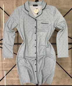 Alternative view of Chemise de nuit boutonné " Bleu "