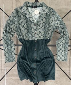 Alternative view of Chemise de nuit boutonné " Vert "