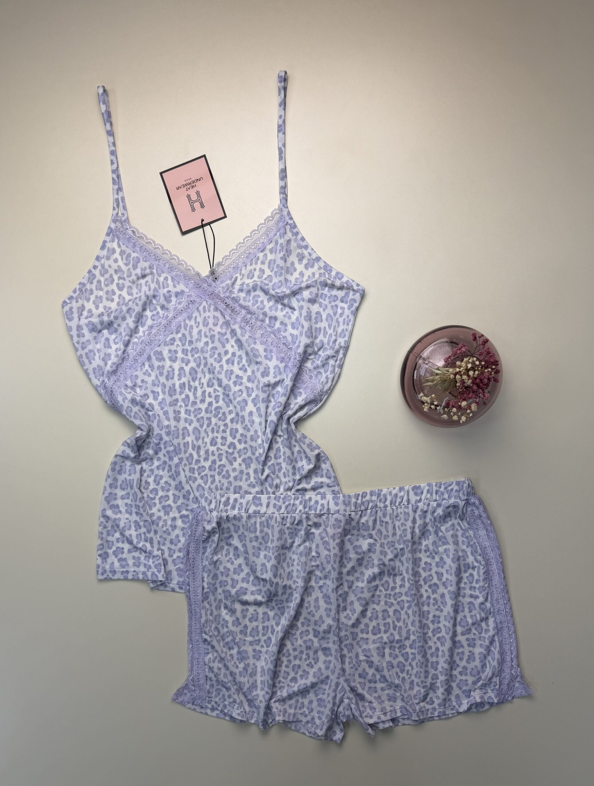 Short-bustier en lycra " léopard mauve "