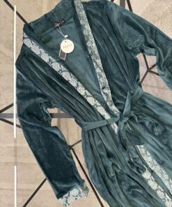 Alternative view of Peignoir en velours " Vert "
