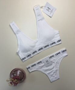 Ensemble 2 pcs H love " Blanc "