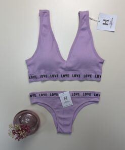 Alternative view of Ensemble 2 pcs H love " mauve "