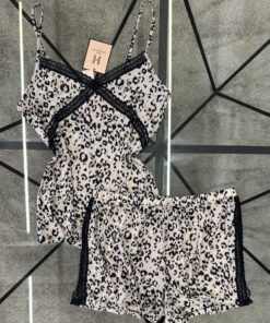 Alternative view of Short-bustier en lycra " léopard noir "