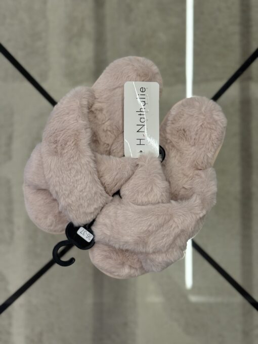 Pantoufle ouverte Croisé – Rose  –