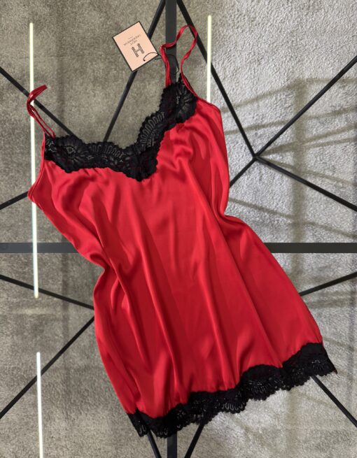 Nuisette en satin H - Rouge -