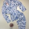 Pyjama boutonné H " Bleu à fleurs "
