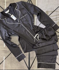 Pyjama boutonné en satin primark " Noir "