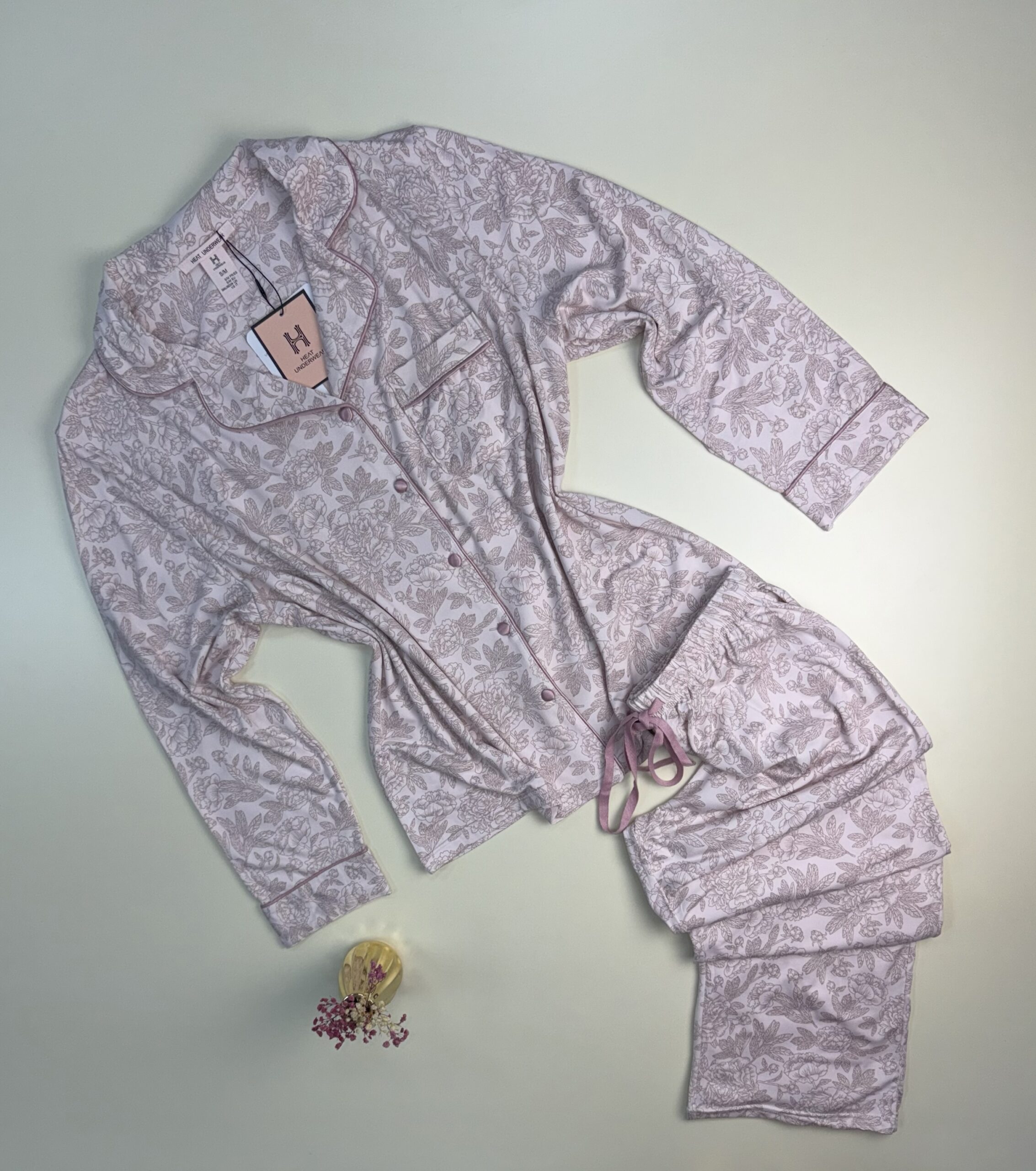 Pyjama boutonné H " Rose à fleurs "