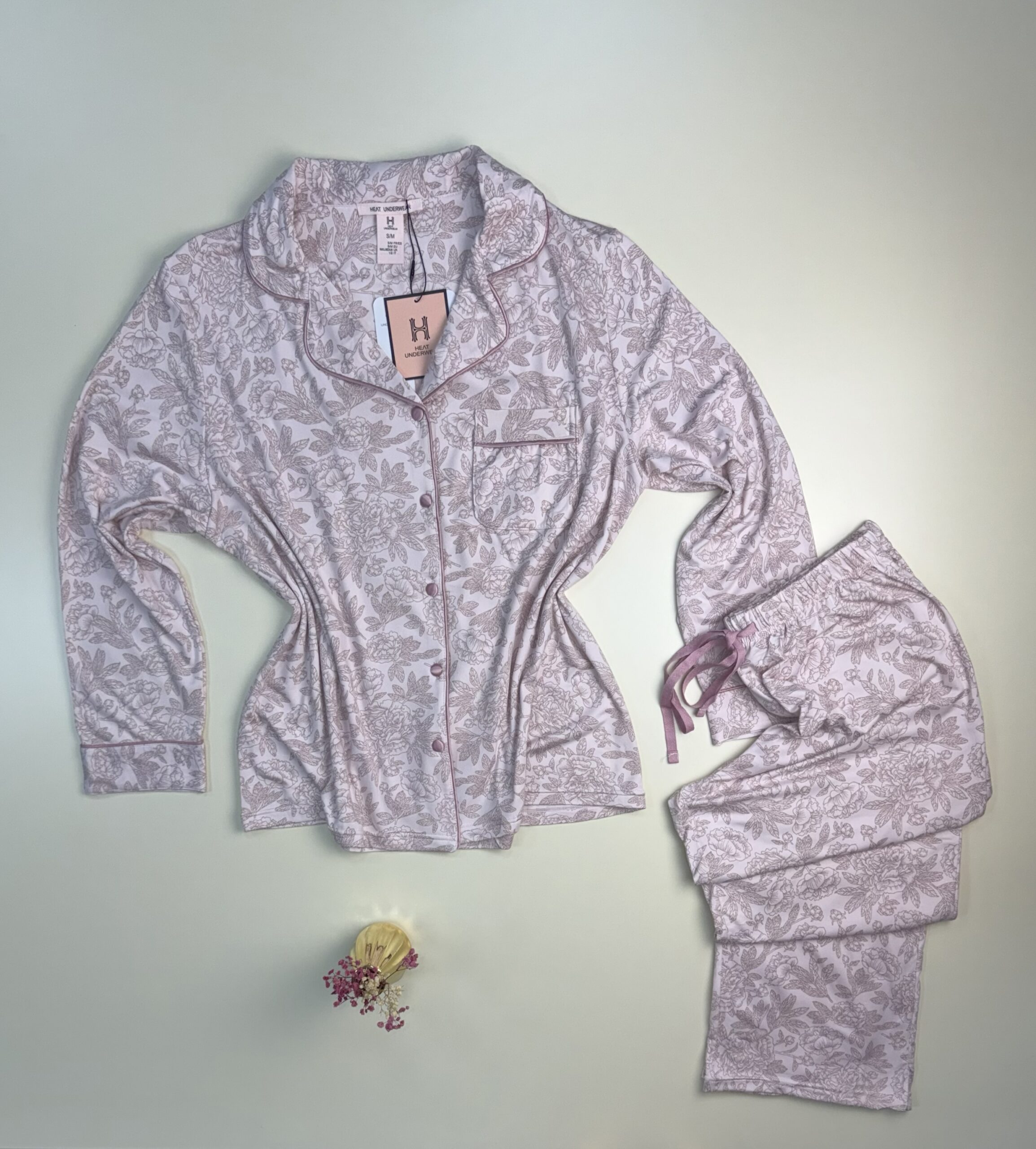 Pyjama boutonné H " Rose à fleurs " – Image 3