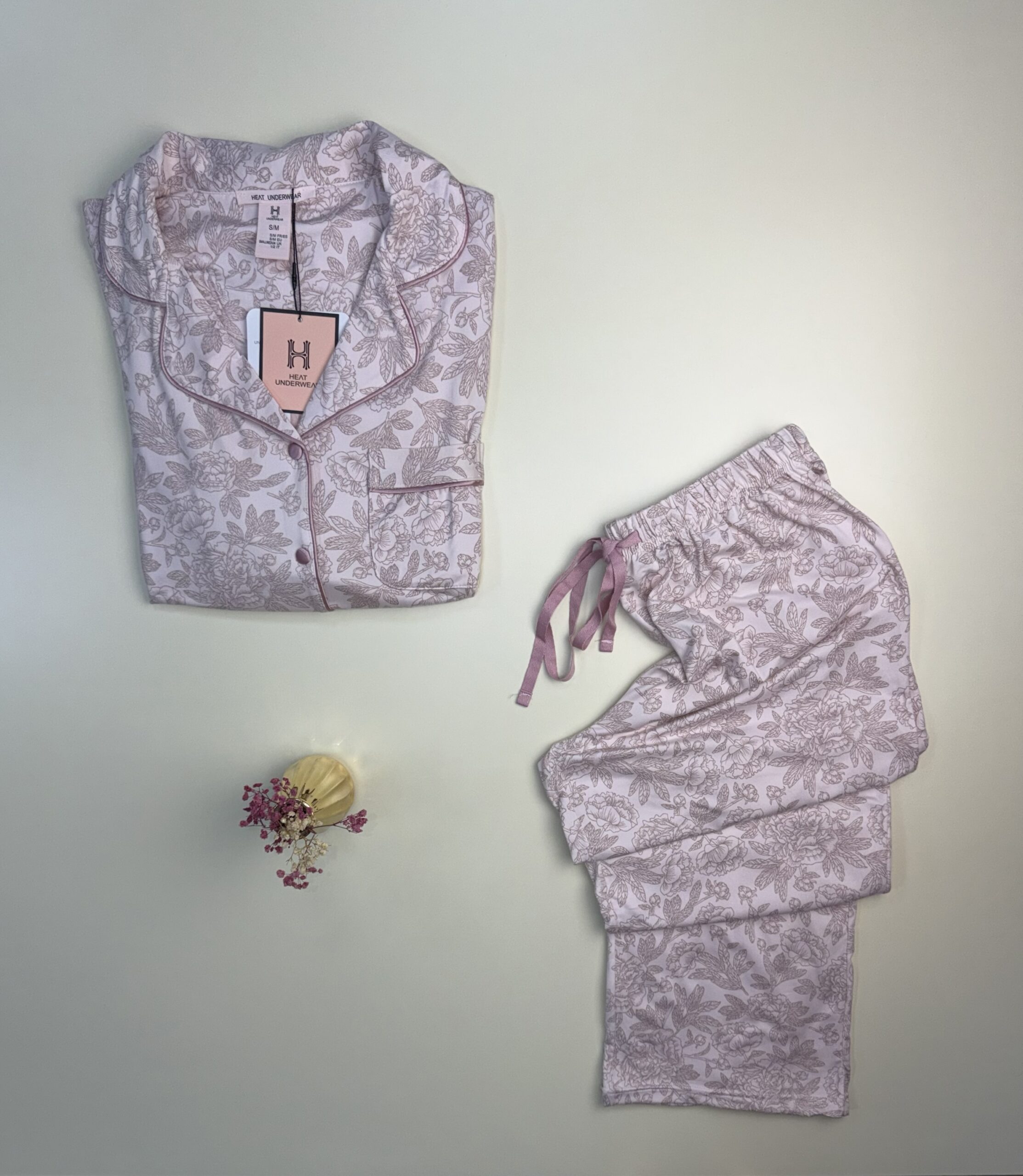 Pyjama boutonné H " Rose à fleurs " – Image 2
