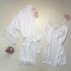 Ensemble nuisette peignoir en satin " Blanc "