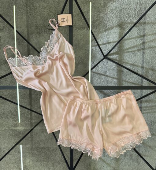 Bustier-short en satin H " Rose "