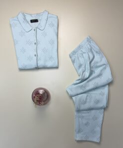 Alternative view of Pyjama boutonné  " bleu  "