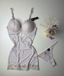 Nuisette en dentelle tress - Beige