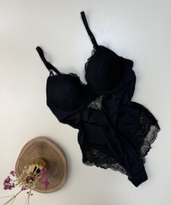 Body en dentelle tress - Black