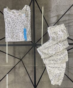 Alternative view of Pyjama primark en velours haut manche longue  " Gris léopard "