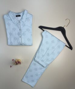 Alternative view of Pyjama boutonné  " bleu  "