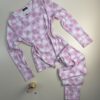Pyjama haut manche longue  " Mauve coeur "