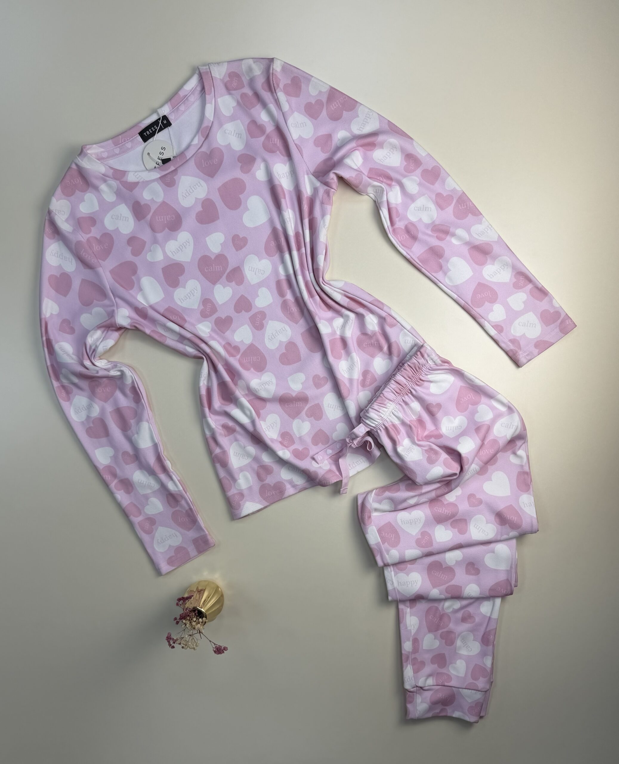 Pyjama haut manche longue " Mauve coeur "