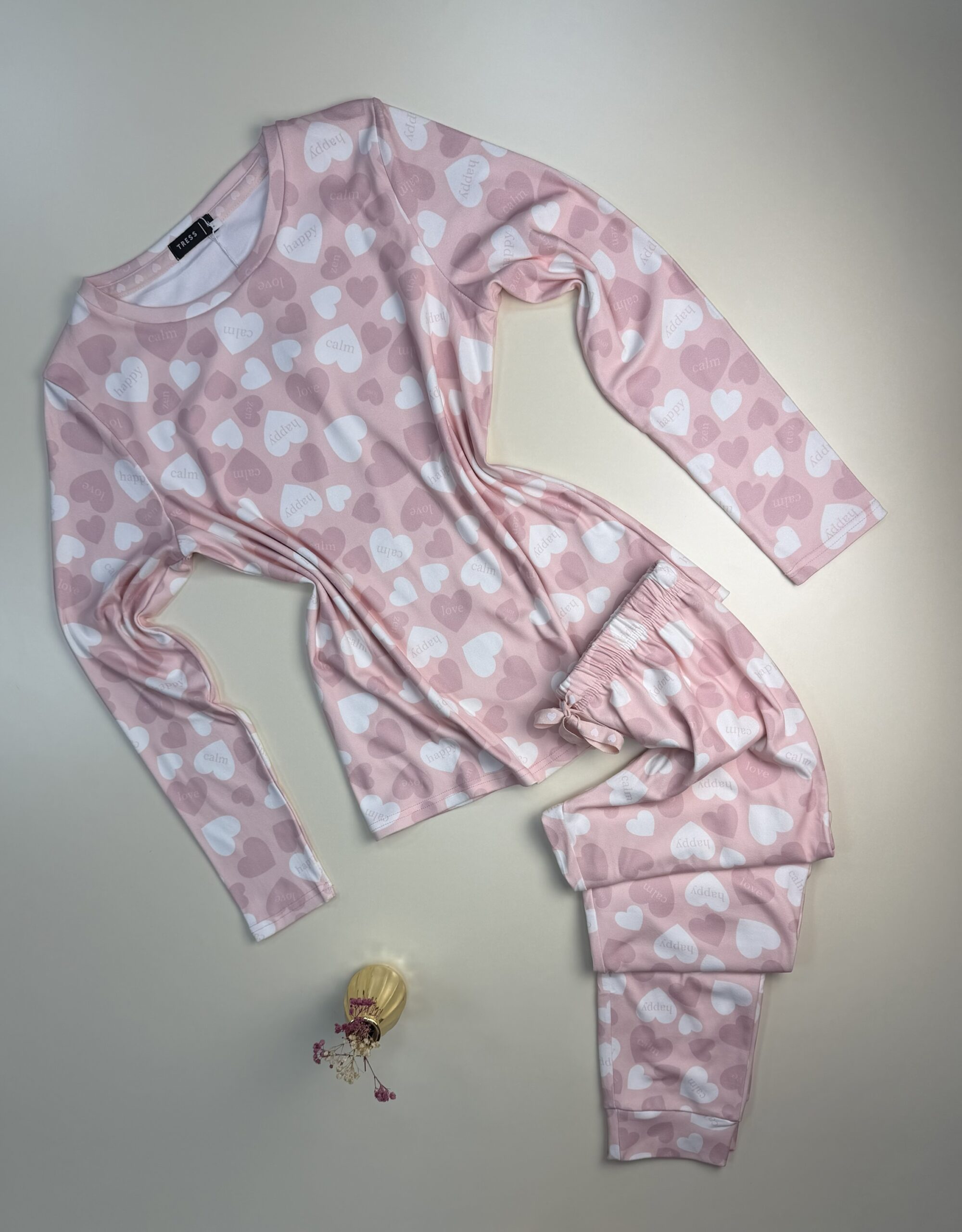 Pyjama haut manche longue " Rose coeur "