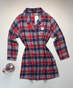 Alternative view of Chemise de nuit boutonné " à carreaux rouge "