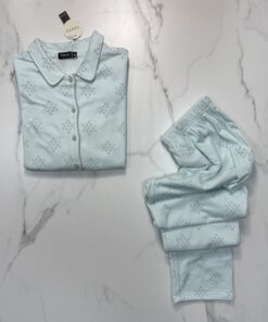 Alternative view of Pyjama boutonné  " bleu  "