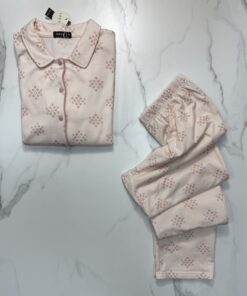 Alternative view of Pyjama boutonné  " Rose "