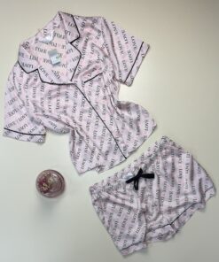 Alternative view of Pyjama short  boutonné en satin primark " Love "