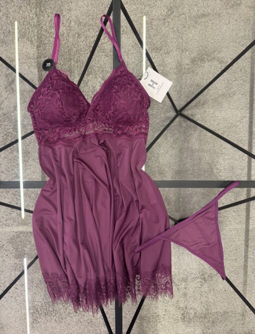 Nuisette + Bas H " Aubergine "