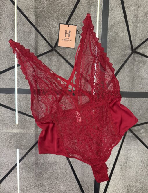 Body en dentelle H " BORDEAUX "