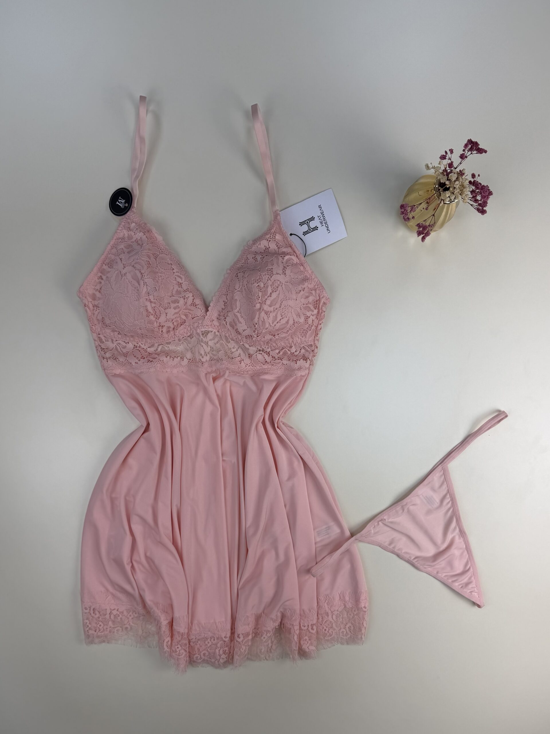 Nuisette + Bas H " Rose "