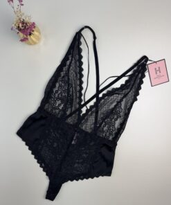 Body en dentelle H " Noir "