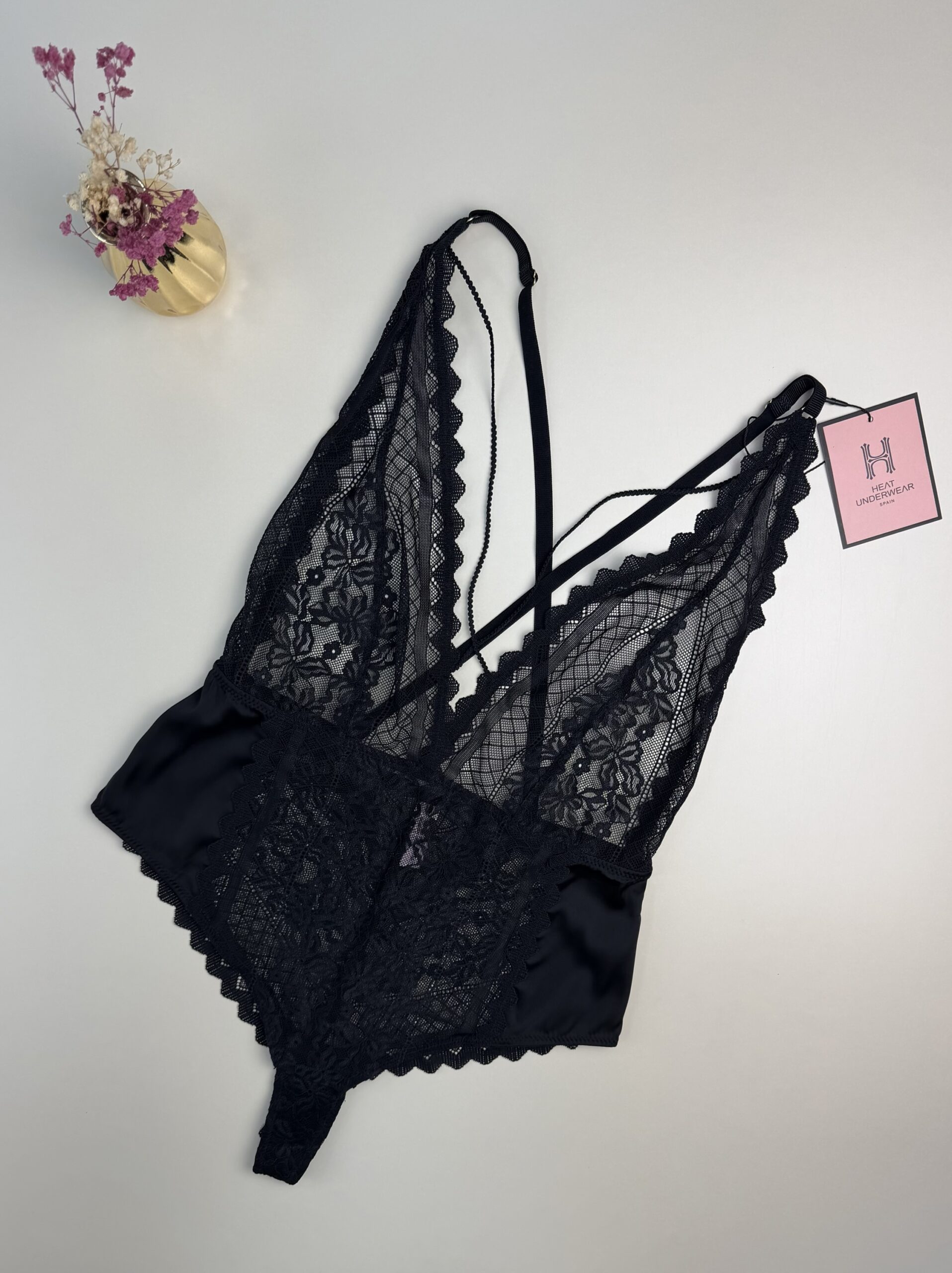 Body en dentelle H " Noir "