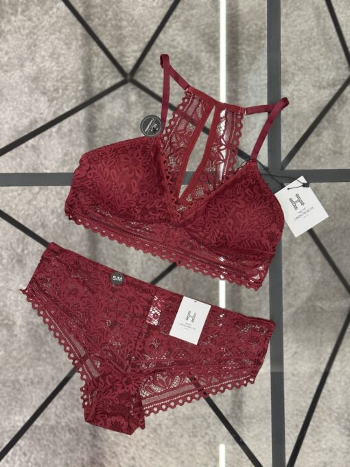 Ensemble 2 pcs bordeaux  - en dentelle - H