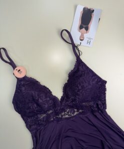 Alternative view of Nuisette + Bas H " mauve "