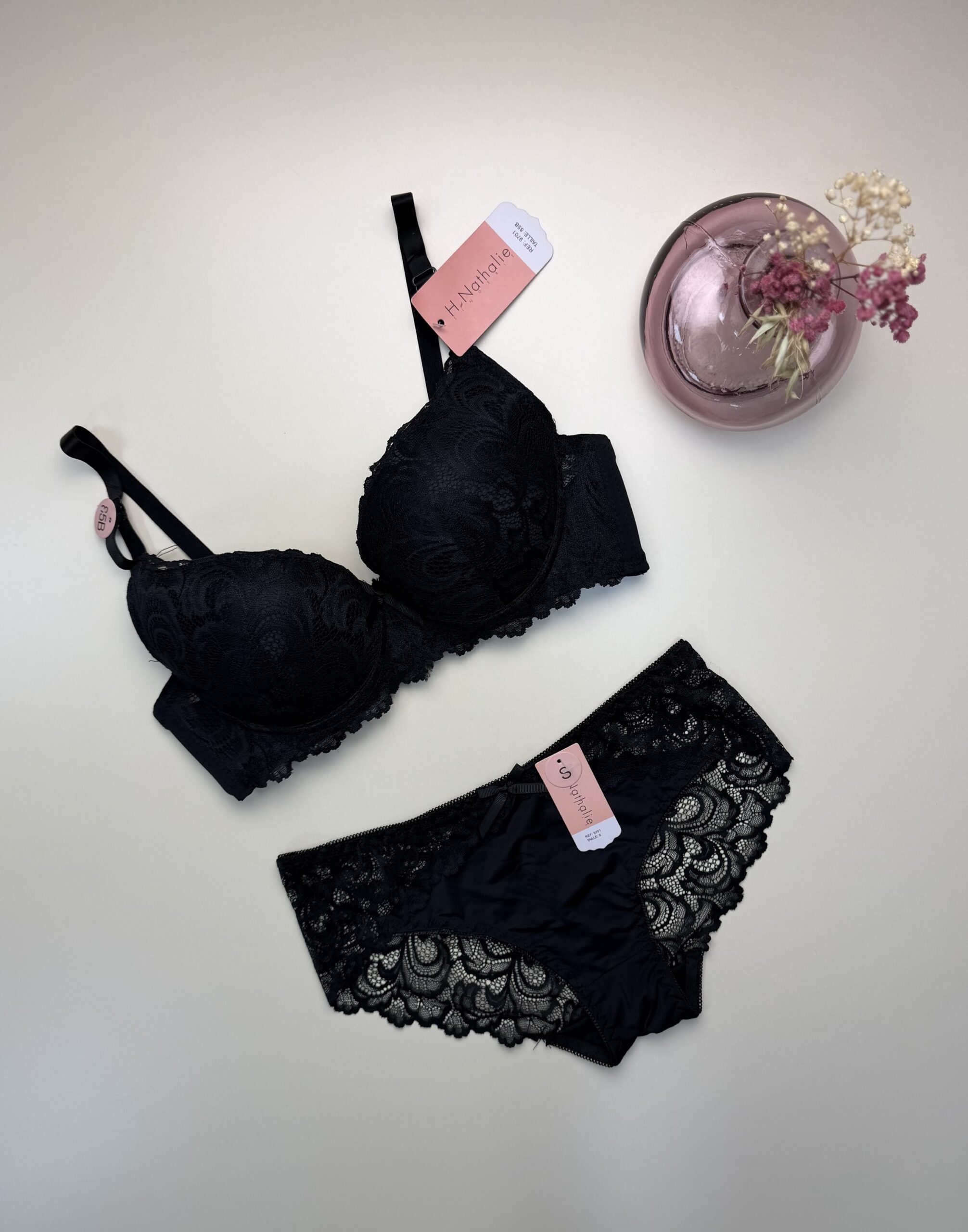 Ensemble 2 pcs H-nathalie push up" Noir "