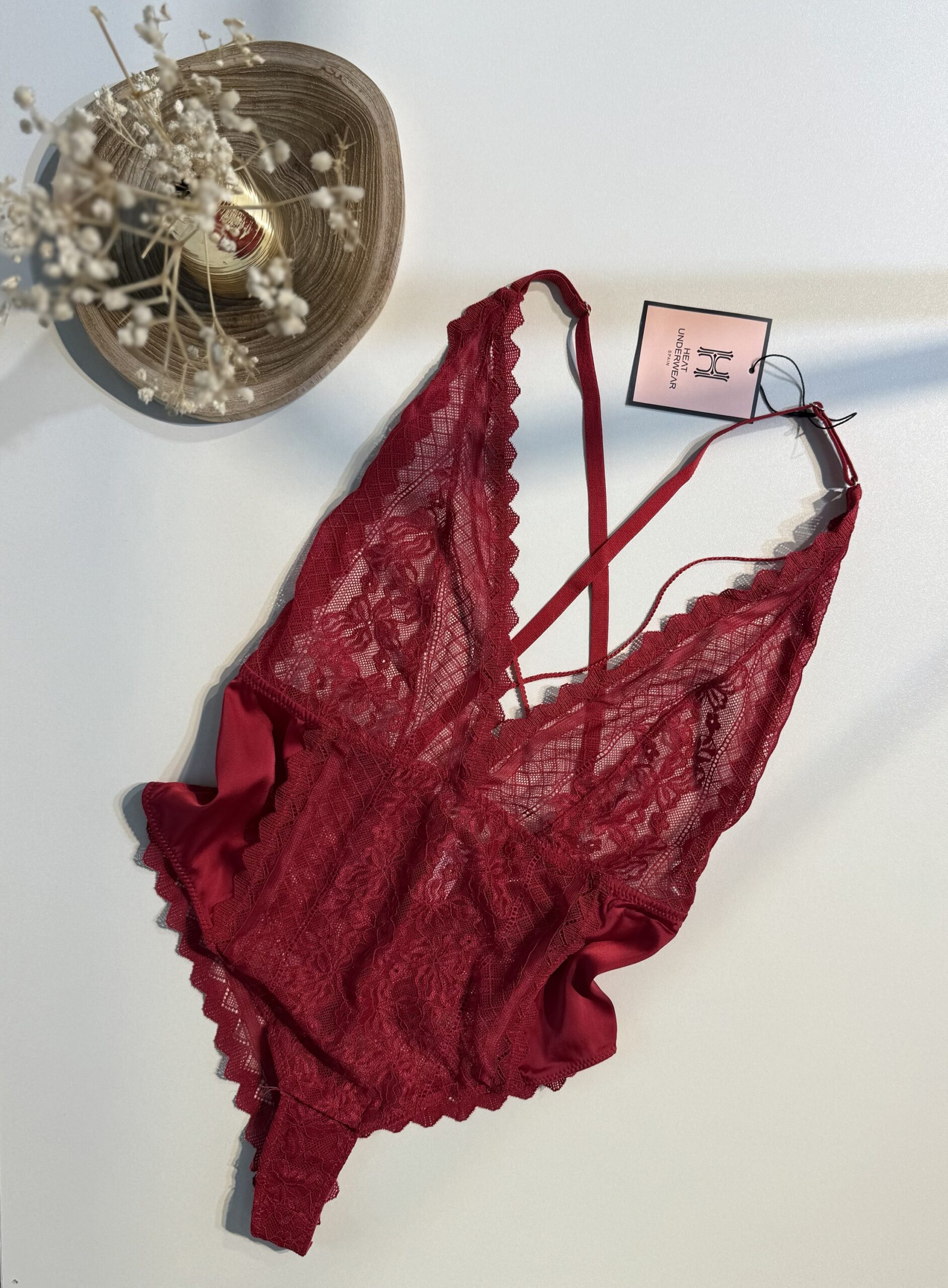 Body en dentelle H " BORDEAUX "