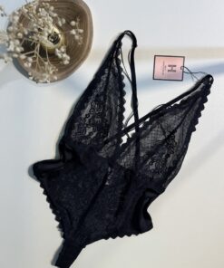 Body en dentelle H " Noir "