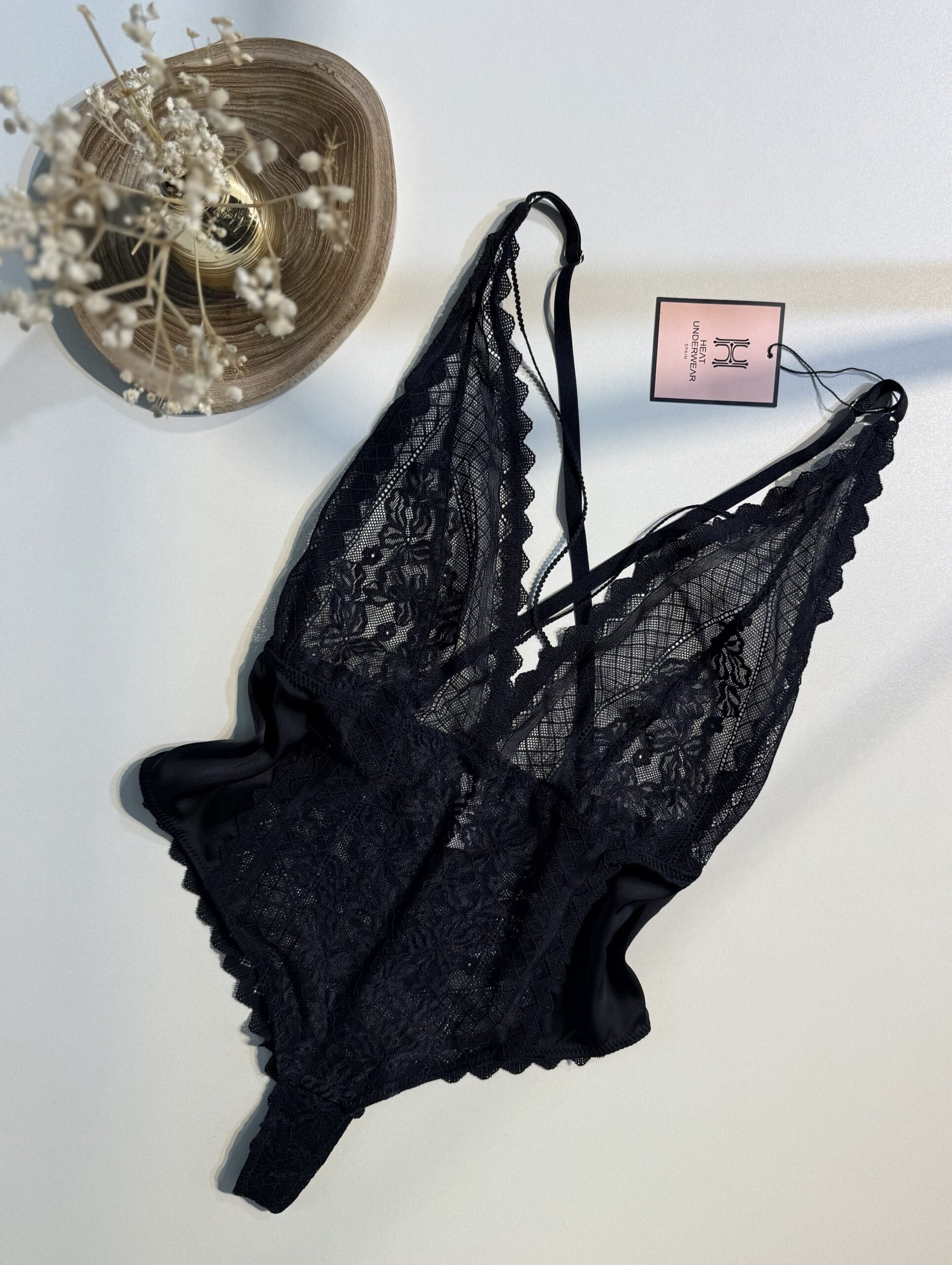 Body en dentelle H " Noir "