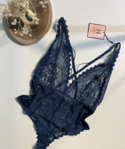 Body en dentelle H " Bleu vert "