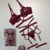 Body en dentelle H - bordeaux -