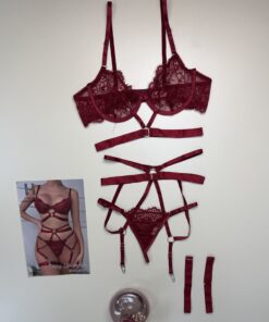 Alternative view of Body en dentelle H - bordeaux -