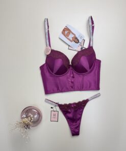 Ensemble 2 pcs - corset H - aubergines – Image 3