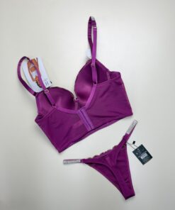 Alternative view of Ensemble 2 pcs - corset H - aubergines
