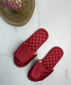 Pantoufle en satin " Rouge "